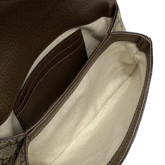 Auth GUCCI Interlocking G/GG Plus/GG Supreme 703807 Dark Brown Beige PVC Leather - Picture 12 of 15